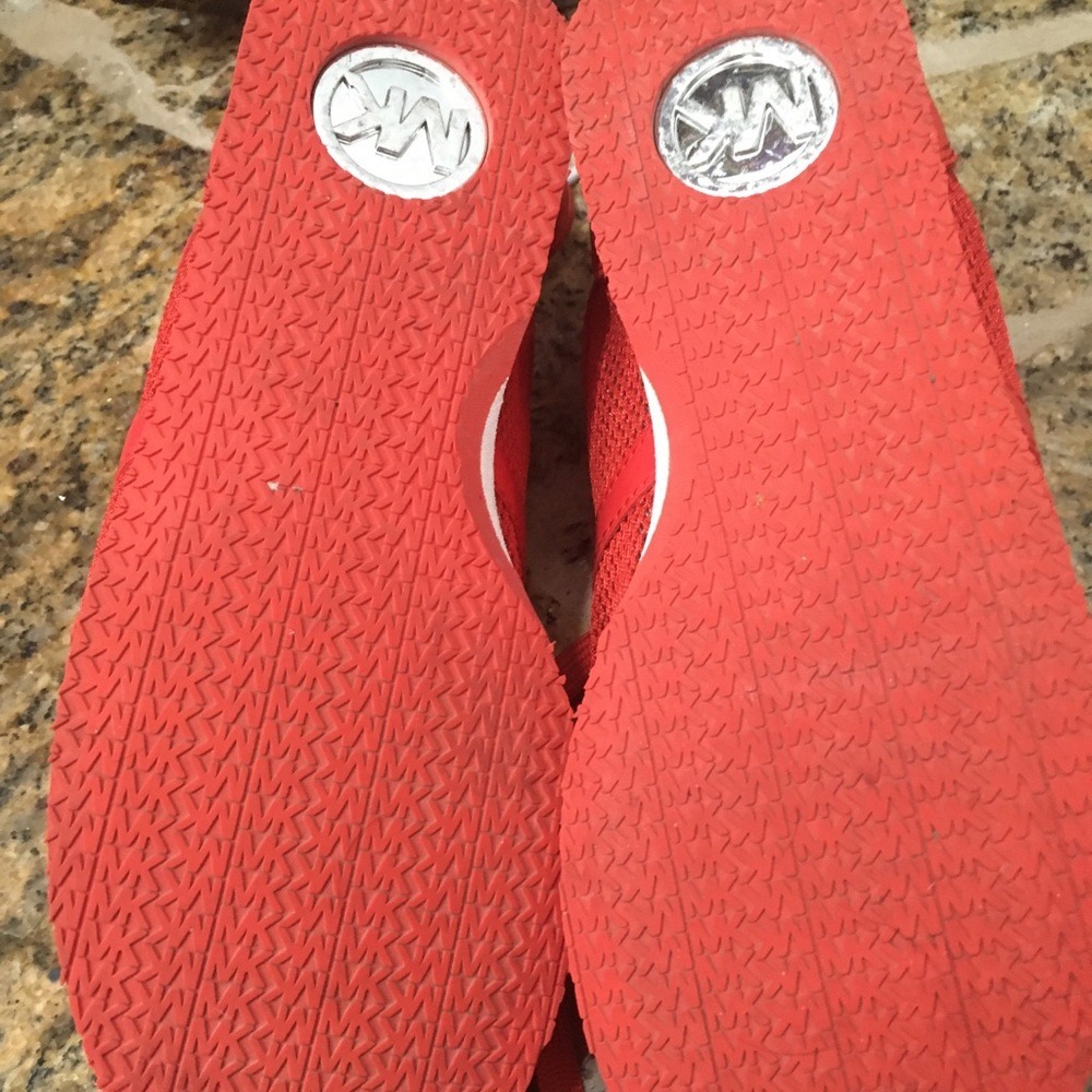 Michael Kors‎ Red Leather and Mesh Maggie Trainer sneakers size 7 - Picture 7 of 10